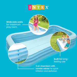Intex Swim Center Family Backyard Inflatable Kiddie Swimming Pool, Color Varies
