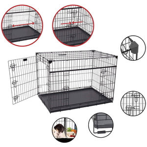 Lucky Dog Dwell Series 48 Inch XL Kennel Secure Fenced Pet Dog Crate, Black - TRAPSKI