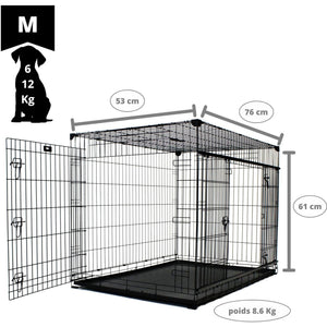 Lucky Dog Dwell Series 30 Inch S/M Kennel Secure Fenced Pet Dog Crate, Black