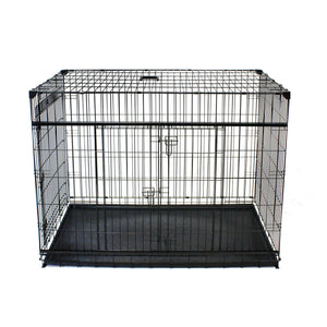 Lucky Dog Dwell Series 30 Inch S/M Kennel Secure Fenced Pet Dog Crate, Black