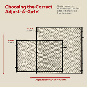 Adjust-A-Gate Fit-Right Adjustable Steel Frame Square Corner Gate Kit, Black