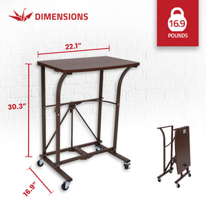 Origami Folding Computer Desk for Office, Students, and Gaming, Vintage Bronze