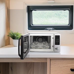 Magic Chef 1.0 Cubic Feet Stainless Countertop Microwave with Air Fryer, Black