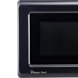 Magic Chef 0.9 Cubic Feet 900W Small Stainless Countertop Microwave Oven, Black