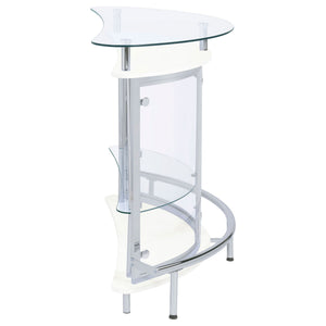 Strick - Freestanding Glass Top Home Bar Wine Cabinet - White