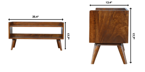 Solid Wood Nordic Storage Bench in Chestnut
