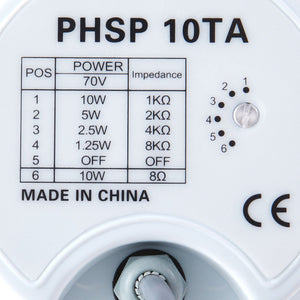 PYLE Aluminum 5.6 Inch Indoor and Outdoor PA Horn Speaker 70 Volt 8 Ohms, White