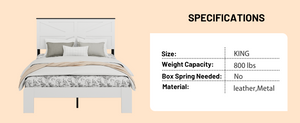 King Wood Platform Bed Frame with Headboard and Storage