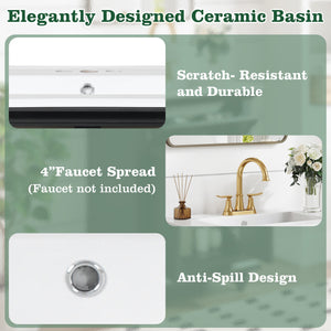 24" Modern Bathroom Vanity with Tip-Out Drawer & Soft-Close Hinges