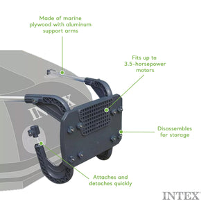 Intex 5 Person Inflatable Fishing Boat, Trolling Motor and Boat Motor Mount Kit