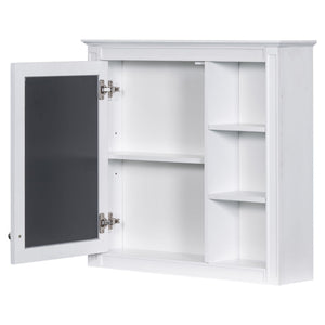Bathroom Vanity With Medicine Cabinet, Royal Mirror Cabinet, Modern Bathroom Storage Cabinet With 2 Soft Closing Doors And 4 Drawers