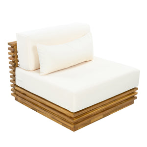 Oversized Outdoor Club Chair with Acacia Wood Frame