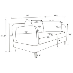 Repley - Upholstered Sculpted Track Arm Loveseat - Beige