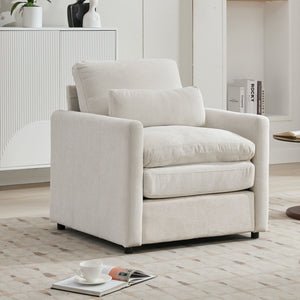 Cozy Upholstered Cushion Armchair For Living Room