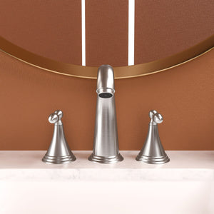 Elegant 2 Handle Widespread Bathroom Faucet With Pop Up Drain And Water Supply Lines
