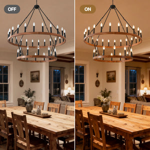 47.24 Inch Large Wagon Wheel Chandelier