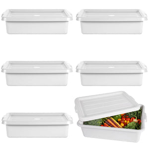 Commercial Meat Tubs with Lids - 6-Pack