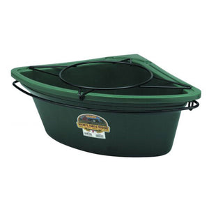 Little Giant 26 Quart Plastic Hanging Corner Livestock Feeder Bucket, Green