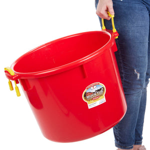 Little Giant 40 Quart Durable and Versatile Utility Muck Tub w/Handles, Red - TRAPSKI