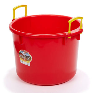 Little Giant 40 Quart Durable and Versatile Utility Muck Tub w/Handles, Red - TRAPSKI