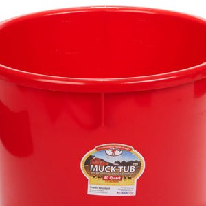 Little Giant 40 Quart Durable and Versatile Utility Muck Tub w/Handles, Red - TRAPSKI
