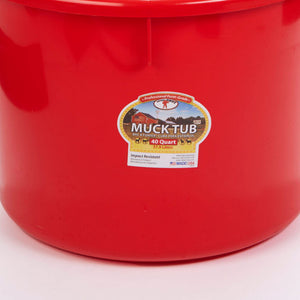 Little Giant 40 Quart Durable and Versatile Utility Muck Tub w/Handles, Red - TRAPSKI