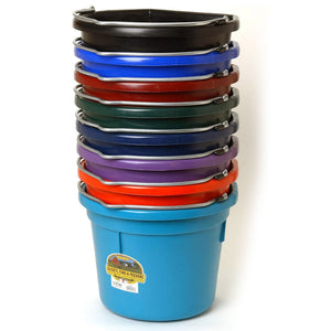 Little Giant Heavy Duty 22 Quart Flat Back Plastic Bucket w/ Metal Handle, Blue - TRAPSKI