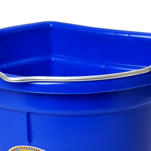 Little Giant Heavy Duty 22 Quart Flat Back Plastic Bucket w/ Metal Handle, Blue - TRAPSKI