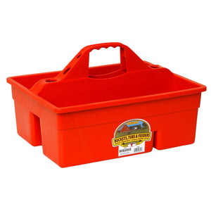 Little Giant DuraTote Plastic Box Organizer w/2 Compartments & Grip Handle, Red - TRAPSKI