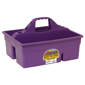Little Giant DuraTote Plastic Box Organizer w/2 Compartments & Handle, Purple