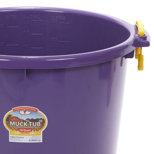 Little Giant 70 Quart Durable and Versatile Utility Muck Tub w/Handles, Purple