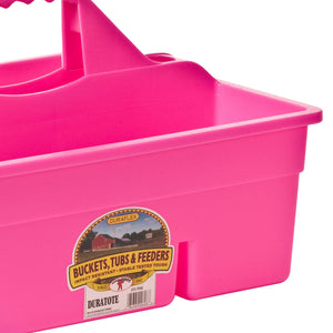 Little Giant DuraTote Plastic Box Organizer w/2 Compartments & Grip Handle, Pink