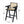 Modern Minimalist Bar Stool With Cane Seat - Black / Natural