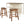 Rustic 3 Piece Stationary Kitchen Island Set With 2 Seatings, With 2 Open Shelves