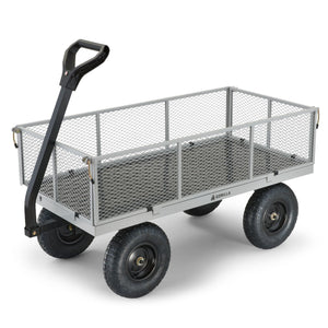 Gorilla Cart 1000 Pound Capacity Heavy Duty Steel Mesh Utility Wagon Cart, Gray