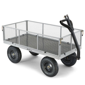 Gorilla Cart 1000 Pound Capacity Heavy Duty Steel Mesh Utility Wagon Cart, Gray