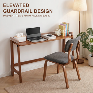Solid Wood Folding Desk, 49" Mid Century Modern Computer Desk
