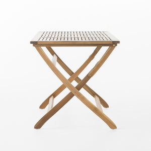 Blissique Outdoor Foldable Wood Dining Table With Slat Design