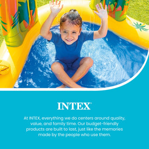 Intex Inflatable Kids Dinosaur Play Center Outdoor Water Park Pool with Slide