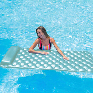 Kelsyus Laguna Lounger Foam Pool and Lake Water Mat with Oversized Pillow, Aqua