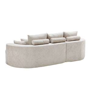 2 Piece Fabric Cloud Curved Sectional Sofa With Chaise