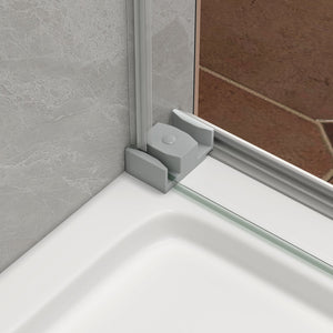 43"-48" W x 76" H Brushed Nickel Reversible Double Bypass Sliding Shower Door