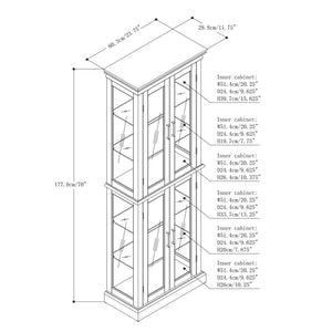 Lighted Curio Cabinet With Adjustable Shelves and Mirrored Back Panel
