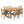 7 Pieces Acacia Wood Outdoor Dining Set with Blue Cushions
