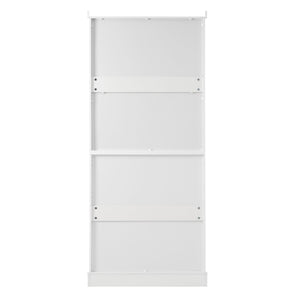 Freestanding Tall Bathroom Cabinet With Adjustable Shelves, Drawers, Soft Close Glass Doors