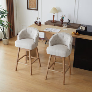 360 Degree Rotation Swivel Counter Stools with Fabric Upholstery - Black or Light Brown
