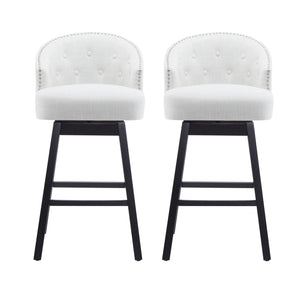 360 Degree Rotation Swivel Counter Stools with Fabric Upholstery - Black or Light Brown