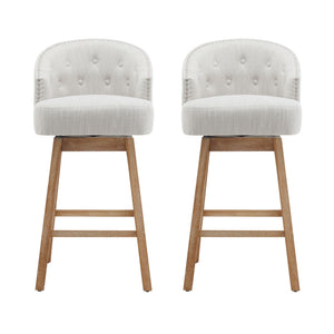 360 Degree Rotation Swivel Counter Stools with Fabric Upholstery - Black or Light Brown