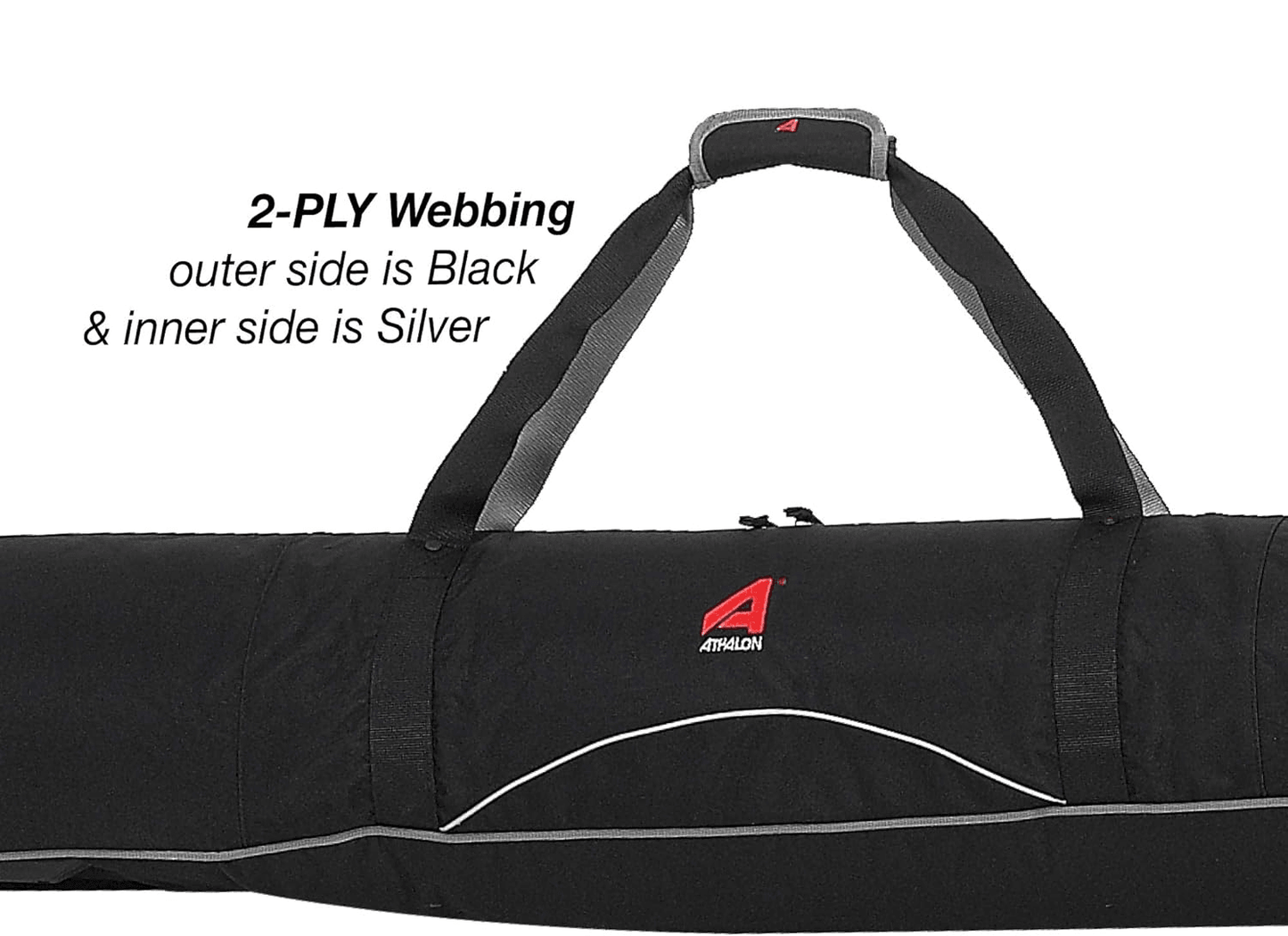 BLACK ATHALON WHEELING DOUBLE SKI BAG - PADDED - 190CM