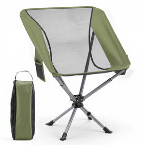 360° Swivel Camping Chair with Cup Holder - 330 lbs Capacity